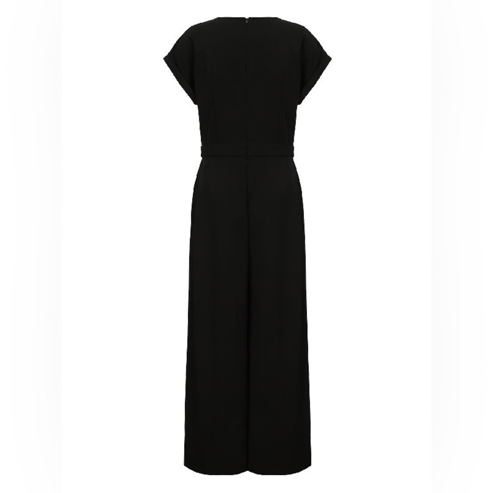 U0OZEE Cap Sleeve Wide Leg Solid Color Jumpsuit - Picture 2 of 7
